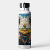 Funny Impasto Ostrich on a Ranch Personalized Trinkflasche (rechts)