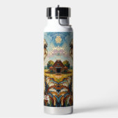 Funny Impasto Ostrich on a Ranch Personalized Trinkflasche (Links)