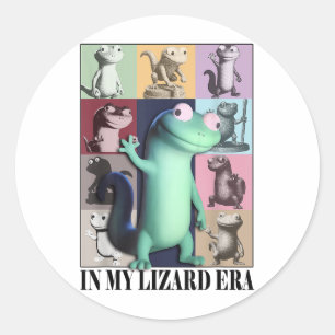 Funny in meiner Lizard Era Meme Animal Women _1 Runder Aufkleber