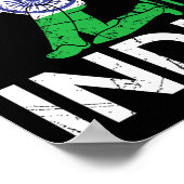 Funny India Flag Cricket Supporters Tee Indian Cri Poster (Ecke)