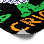 Funny India Flag Cricket Supporters Tee Indian Cri Poster (Ecke)