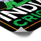 Funny India Flag Cricket Supporters Tee Indian Cri Poster (Ecke)