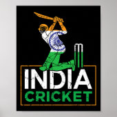 Funny India Flag Cricket Supporters Tee Indian Cri Poster (Vorne)