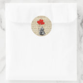 Funny indischer Chef und Herzblasen Runder Aufkleber (Tasche)