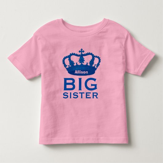 Funny Individuelle Name BIG SISTER Crown Gift V03 Kleinkind T-shirt (Vorderseite)