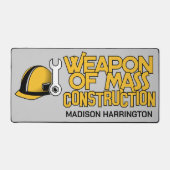 Funny individuelle Name Construction Worker Schreibtischunterlage (Vorderseite)