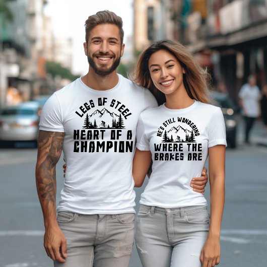 Funny Individuelle Name Matching Cycling Couples' T-Shirt