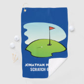 Funny Individuelle Name Scratch Golfer Modern Golfhandtuch (Insitu)