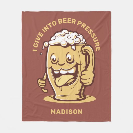 Funny Individuelle Name & Text Beer Fleecedecke (Vorderseite)