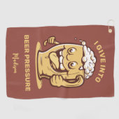Funny Individuelle Name & Text Beer Golfhandtuch (Horizontal)