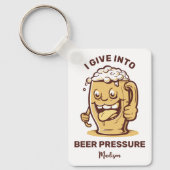 Funny Individuelle Name & Text Beer Schlüsselanhänger (Vorderseite)