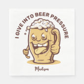 Funny Individuelle Name & Text Beer Serviette (Vorderseite)