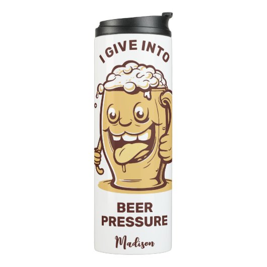 Funny Individuelle Name & Text Beer Thermosbecher (Nach links gedreht)