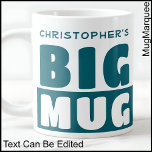 Funny Individuelle Name Text Two Tone Aquamarin Bi Jumbo-Tasse<br><div class="desc">Diese kühne Zwei-Töne-Tasse behalte Dinge,  die einfach,  aber effektiv mit vollständig editierbar sind. Die Kontrastfarbe verleiht diesem Pop einen stilvollen Touch und macht ihn zu einem idealen Geschenk oder einer Tasse mit Persönlichkeit. Der gesamte Text ist vollständig anpassbar.</div>