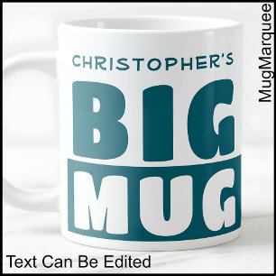 Funny Individuelle Name Text Two Tone Aquamarin Bi Jumbo-Tasse