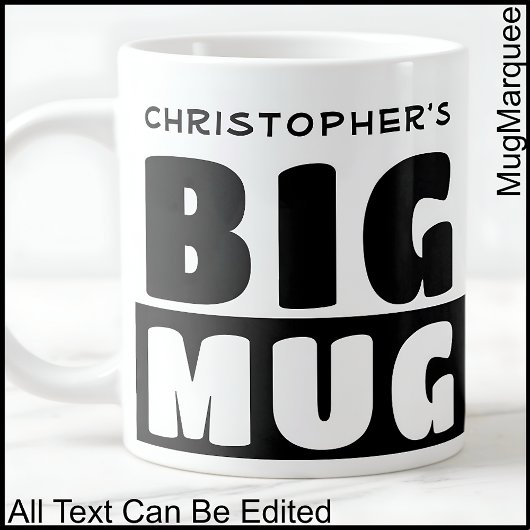 Funny Individuelle Name Text Two Tone Black Big Ta Jumbo-Tasse