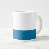 Funny Individuelle Name Text Two Tone Blue Big Tas Jumbo-Tasse (Vorderseite Rechts)