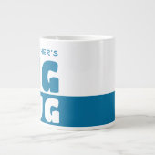 Funny Individuelle Name Text Two Tone Blue Big Tas Jumbo-Tasse (Vorderseite)