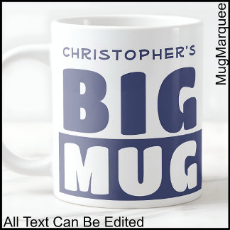 Funny Individuelle Name Text Two Tone Blue Big Tas Jumbo-Tasse