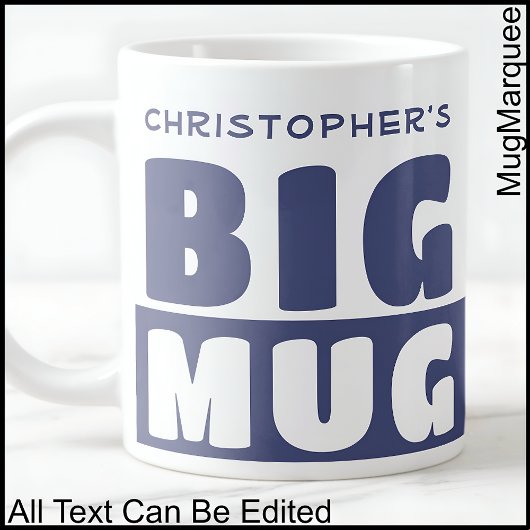 Funny Individuelle Name Text Two Tone Blue Big Tas Jumbo-Tasse