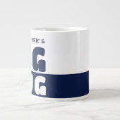 Funny Individuelle Name Text Two Tone Navy Big Tas Jumbo-Tasse (Vorderseite)