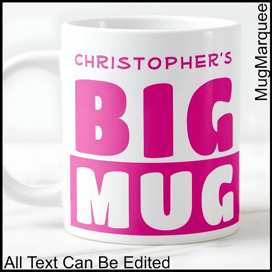 Funny Individuelle Name Text Two Tone Pink Große T Jumbo-Tasse