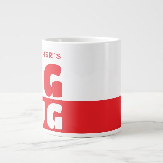 Funny Individuelle Name Text Two Tone Red Big Tass Jumbo-Tasse (Vorderseite)