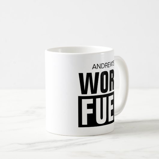 Funny individuelle Name Work Fun Kaffee Tasse Gesc (VorderseiteRechts)