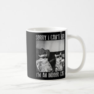 Funny Indoor Cat Meme Sorry, ich kann nicht Retro  Kaffeetasse