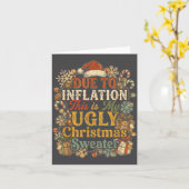 Funny Inflation Ugly Christmas Sweater Retro Vinta Karte (Gelbe Blume)