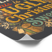 Funny Inflation Ugly Christmas Sweater Retro Vinta Poster (Ecke)