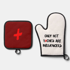 Funny Influencer Quote Gift For Home Decor  Ofenhandschuh & Topflappen-Set