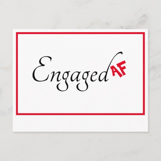 Funny Informal Verlobung Ankündigung Postkarte (Vorderseite)