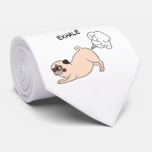 Funny Inhale Exhale Dog Krawatte