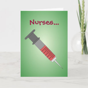 Funny Injektion Happy Nurses Week Thank You Card Dankeskarte