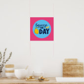 Funny Inspiration Squeeze The Day Lemon Art Poster (Küche)