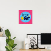 Funny Inspiration Squeeze The Day Lemon Art Poster (Heimbüro)