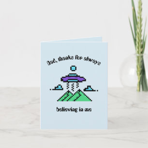 Funny Inspirational Alien Pixel Vatertagskarte Einladung