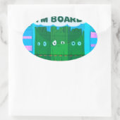 Funny Inspirational Graphic: Ich bin gelangweilt v Ovaler Aufkleber (Tasche)