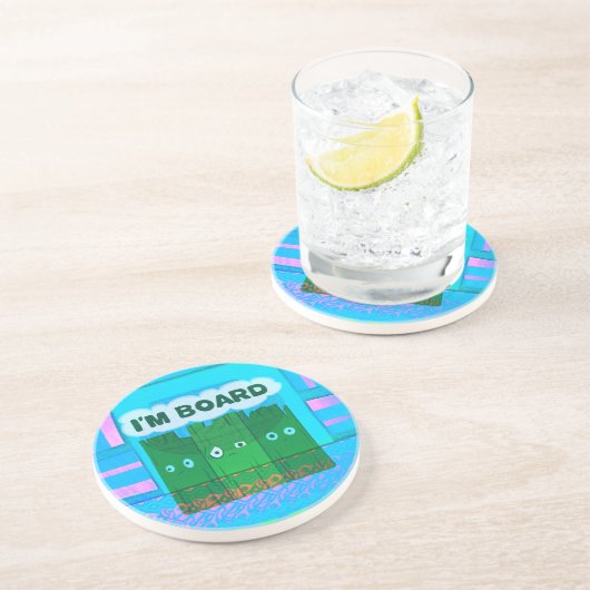 Funny Inspirational Graphic: Ich bin gelangweilt v Sandstein Untersetzer (Seite)