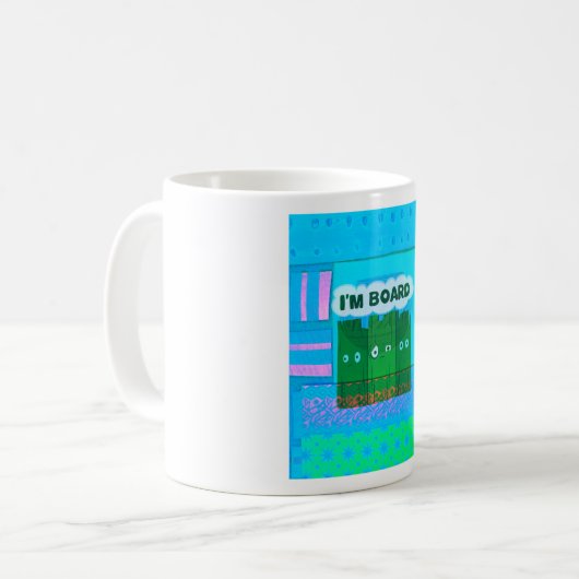Funny Inspirational Graphic Ich langweile mich Tex Kaffeetasse (Vorderseite Links)