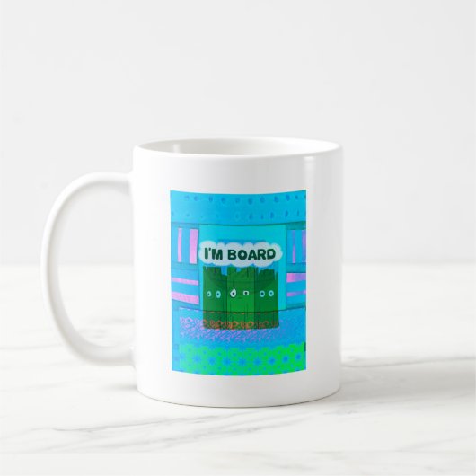 Funny Inspirational Graphic Ich langweile mich Tex Kaffeetasse (Links)