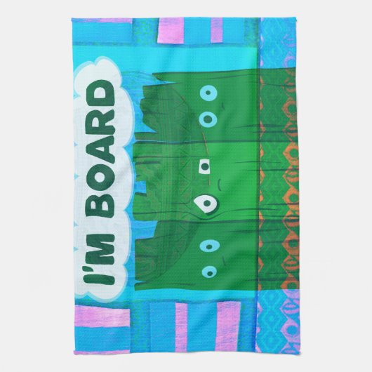 Funny Inspirational Graphic Ich langweile mich Tex Küchentuch (Vertikal)