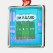 Funny Inspirational Graphic Ich langweile mich Tex Silbernes Ornament (Links)