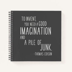 Funny Inspirational Imagination Inventar Zitat Notizblock