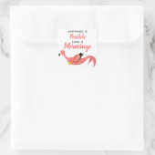 Funny Inspirational Mermaid Flamingo Mermingo Quadratischer Aufkleber (Tasche)