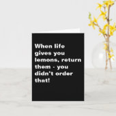 Funny Inspirational Quote Black White Karte (Gelbe Blume)