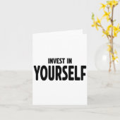 Funny Insrational And Motivational Gift Invest In  Karte (Gelbe Blume)