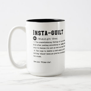 Funny Insta-Gilt-Tasse - The Regret After Posting Zweifarbige Tasse