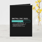 Funny Installing 2026 New Year Geek Retro Loading  Karte (Gelbe Blume)